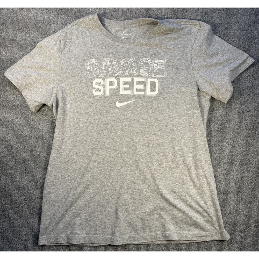 Nike Gray Savage Speed Graphic T-Shirt Size Large